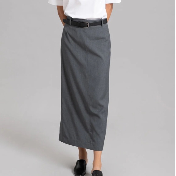 The Frankie Shop Gray Midi Skirt - Picture 1 of 7